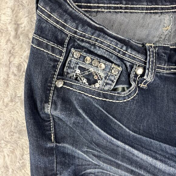 Red Camel Jeans junior Size 9 Regina Boot Cut Soft Stretch Dark Wash Embroidered - Picture 8 of 8